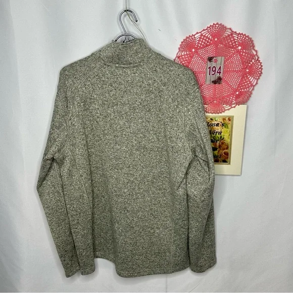 Eddie Bauer 1/4 Zip Fleece Pullover Sweater Heather Grey Size Large - Picture 7 of 13
